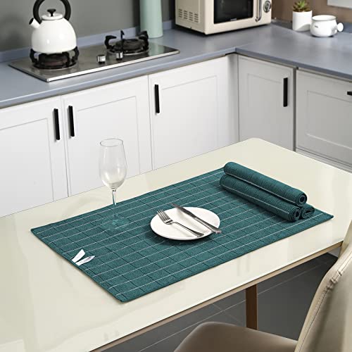 Puomue Microfiber Kitchen Towels and Dishcloths Set, 26 X 18 Inch and 12 X 12 Inch, Set of 12 Bulk Lint Free Dish Towels for Drying Dishes, Dark Green - color: Dark Green