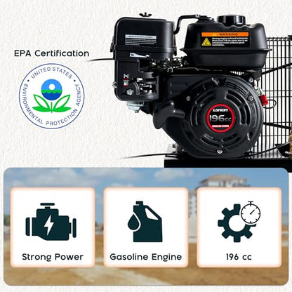 Albott 6.5HP Gas Air Compressor, 20 Gallon Portable Horizontal Tank | 196cc Loncin Engine Max 115PSI Pressure Pneumatic Tool Compatible Commercial and Residential Use - size: 20 Gal
