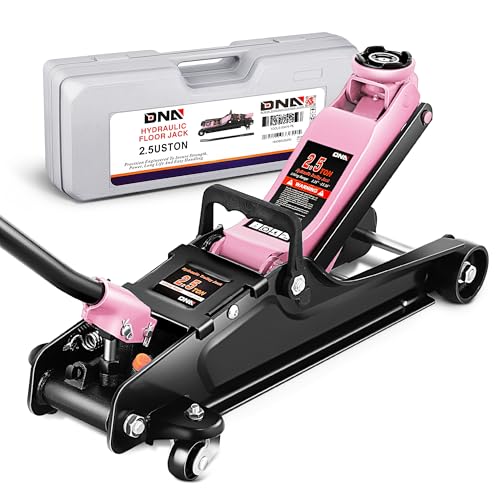 DNA Motoring Low Profile Hydraulic Trolley Service/Floor Jack, 2.5 Ton (5500 lbs) Capacity, Lifting Range 3.35"-15.16",Pink, TOOLS-00676-PK - color: Pink, style: 2.5 ton