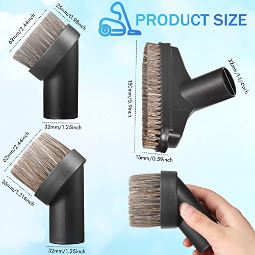 6 Pcs Vacuum Attachments Accessories VAC Attachments 1.25'' 25mm and 36mm Shop Round Dust Brush Vacuum Hose 5.9 Inch Floor Attachment Brush Replacement with 1-1/4 to 1-3/8 Inch Adapter(Simple Style) - style: Simple Style