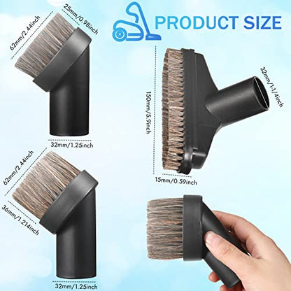 6 Pcs Vacuum Attachments Accessories VAC Attachments 1.25'' 25mm and 36mm Shop Round Dust Brush Vacuum Hose 5.9 Inch Floor Attachment Brush Replacement with 1-1/4 to 1-3/8 Inch Adapter(Simple Style) - style: Simple Style