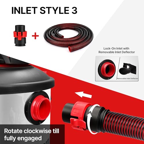Shop-Vac Premium Universal Hose Plastic 12'X 1-7/8", Replacement Hose Compatible with Rigid, Dewalt, Husky, Craftsman, Bauer, Masterforce Vacuum Cleaners - size: 12' X 1-7/8"