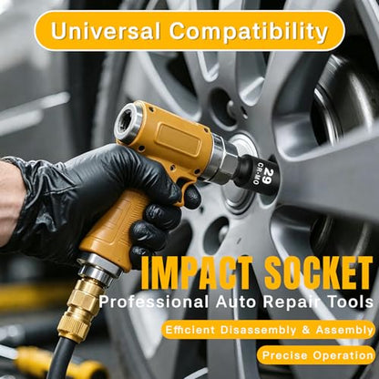 8PCS 1/2" Deep Axle Nut Impact Socket Set, CR-MO, 6 Point Design, Metric, 29,30,32,34,35,36,38,39mm, 1/2 Inch Extra Deep Impact Socket - size: 8PCS 1/2" Socket Set Metric
