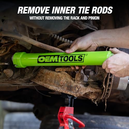 OEMTOOLS 27178 Inner Tie Rod Removal Tool Set, Remove and Install Without Rack Disassembly, Inner Tie Rod Tool Fits Most Cars, Trucks, and SUVs, SAE and Metric Crowfoot Adapters