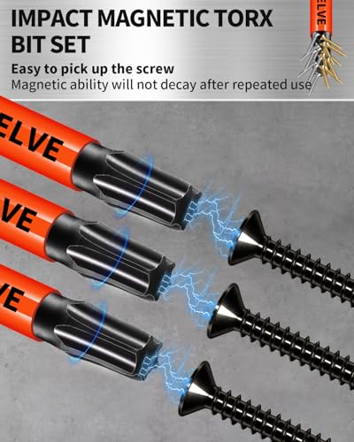 DYRECELVE Impact Torx Bit Set T15 T20 T25 T30 T40, 10-Pack 2 Inch S2 Steel Magnetic Power Bits for Impact Driver, 1/4 Inch Hex Shank Heavy Duty Magnetic Grip (Anti-Slip) - size: 10 Pcs T15-T40 Torx Bits