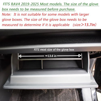 Glove Box Organizer for RAV4 2019-2025 | Insert Glove Compartment Dividers, Black ABS Materials, Not for Large Glove Box Versions, Compatible with RAV4 Accessories
