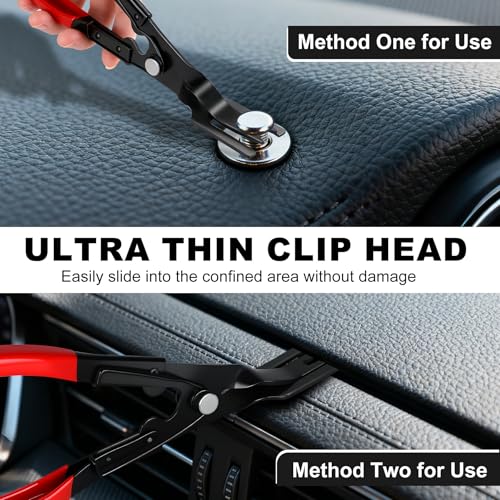 3 PCS Clip Removal Tool,Clip Pliers Fastener Remover,Car Trim Rivet Removal Pry Tool for Automotive Door Panel,Upholstery,Dashboard Red - color: red