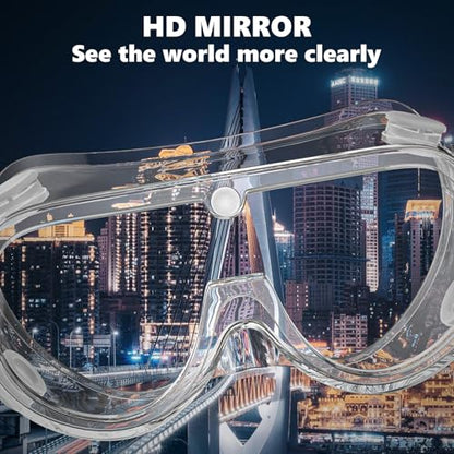 Super More Anti-Fog Protective Safety Goggles Clear Lens Wide-Vision - color: Transparent