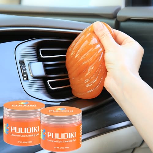 PULIDIKI Car Cleaning Gel for Car Cleaning Putty Car Putty Auto Detailing Tools Car Slime Cleaner Dust Cleaning Gel for Car Interior Cleaner Car Accessories Keyboard Cleaner Orange (2Pack) - color: Orange(2Pack)