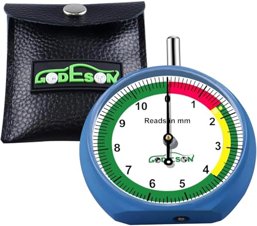 GODESON 88703 Dial Tire Tread Depth Gauge in MM,Professional for Motorcycle, Car,Truck and Bus - size: 1 Pack, style: MM