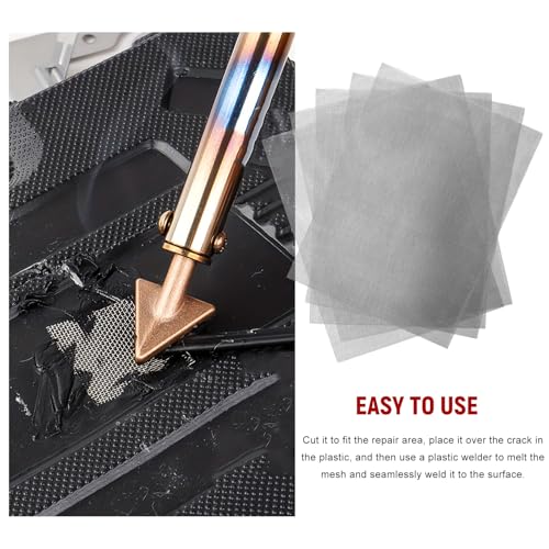 10 PCS Plastic Welding Mesh, 5.9 x 7.9inch Reinforcing Stainless Steel Wire Mesh Screen for Thermoplastic Repairs, Non-Rusting Car Bumper Repair Woven Wire Cloth Weld Kit