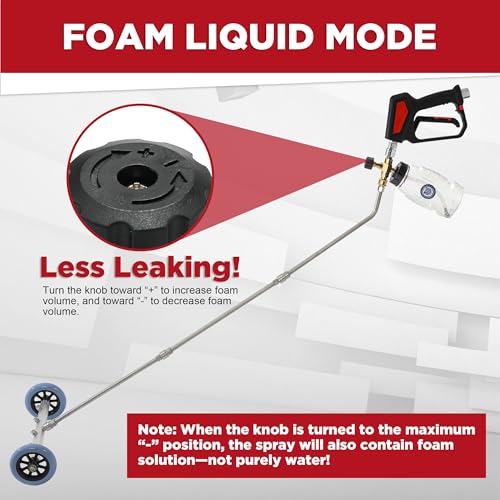 RIDGE WASHER Power Washer Undercarriage Cleaner, Chemical Injector Bottle | 16 Inch Under Car Washer with Straight Extension Wand, 4000 PSI