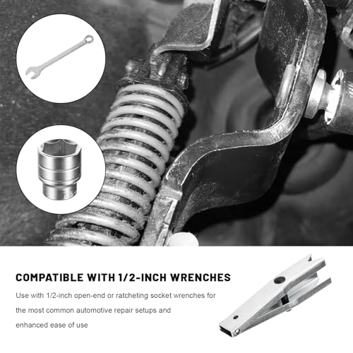 Door Spring Tool, Professional Car Door Hinge Compressor Tool Compatible with 1/2 Inch Wrenches, Steel Spring Tools for Safe Removing and Installing Auto Hinge Springs