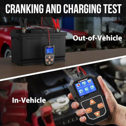 KONNWEI KW218 6V 12V Car Battery Tester 100-2000 CCA Automotive Battery Load Tester Alternator Tester Digital Auto Battery Analyzer Charging Cranking System Tester for Car Truck Marine Motorcycle Boat