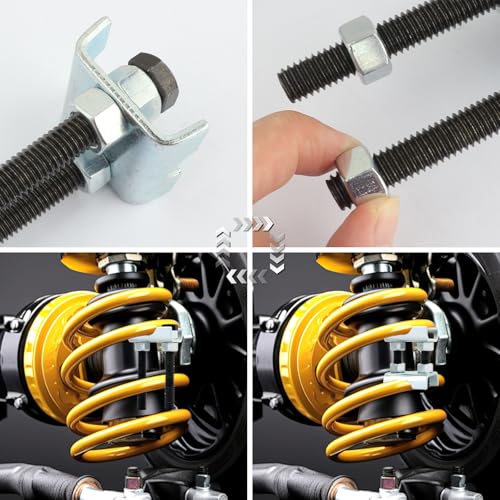 4PCS Coil Spring Compressor Tool,Bi-Directional Adjustable Strut Spring Compressor,Mini Carbon Steel Coil Spring Spacer Suitable for Front or Rear Suspension of Vehicles