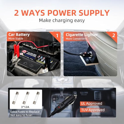 Trihelper Electric Car Jack Set 5 in 1 Floor Hydraulic Jack Kit 5 Ton Truck Lift with Integrated Tire Pump and Impact Wrench for SUV Truck Sedan Vehicle Roadside Emergency Tire Change