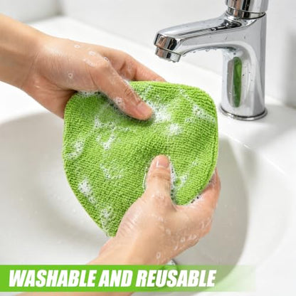 7 PCS Windshield Cleaning Tool, 19" Windshield Cleaner Kit with Extendable Handle, Microfiber Towel Pads, Brush, Empty Spray Bottle for Auto Glass Interior (Green)