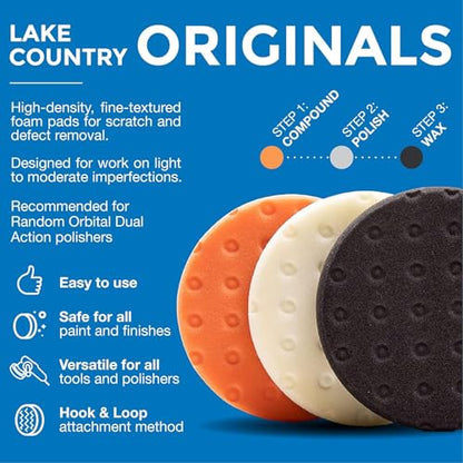 5.5" CCS Foam Pad Kit (Set of 3) – Light Cutting, Polishing and Finishing. Fits 5" Backing Plate. - color: Multi, size: 5.5"