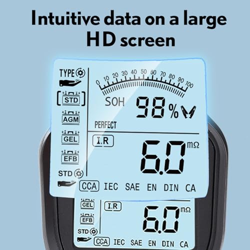 Car Battery Tester, 12V 24V Digital Battery Analyzer Automotive Battery Load Tester with LCD Display for Cars Trucks Motorcycles ATVs SUVs Boats Yachts