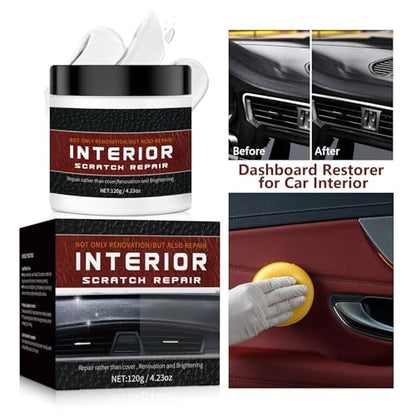 Car Scratch Repair Kit - 2026 Upgraded，Interior Scratch Remover for Car Dashboards, Plastics, and Leather, Long-Lasting Protection and Gloss Enhancement - 4.23 oz
