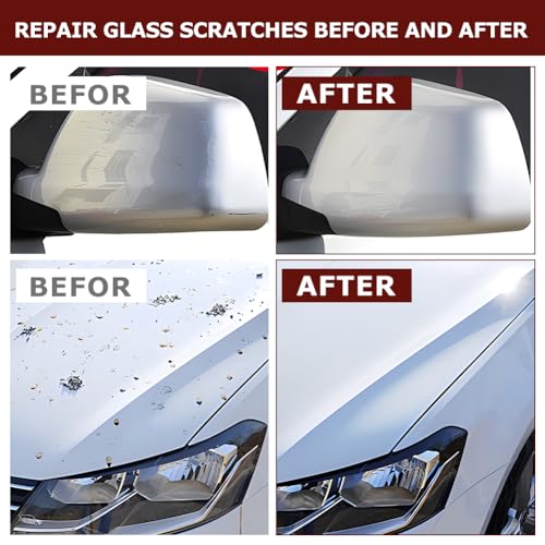 34Pcs/Set Glass Polishing Kit, Deep Scratch Remover, Multifunctional Cerium Oxide Polishing Powder, Glass Repair Kit for Windscreen, Windows, Tables, and Aquariums