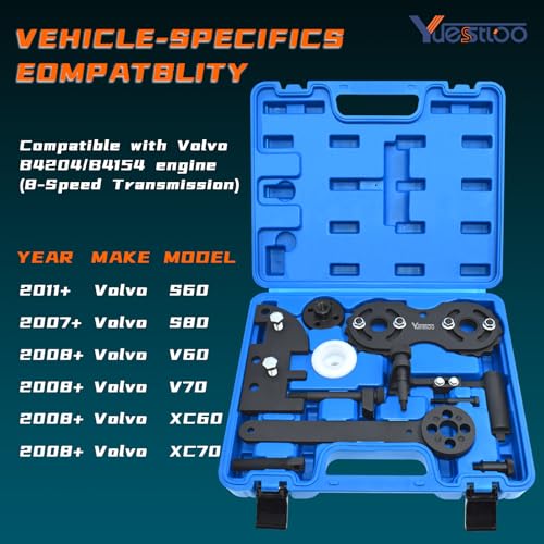 Camshaft Alignment Tool Kit, Camshaft Chain Timing Tool | Timing Tool Kit Compatible with New Volvo 2.0T S60 S80 V60 V70 XC60 XC70 XC80 with B4204/B4154 Engine (8-Speed Transmission)