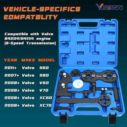 Camshaft Alignment Tool Kit, Camshaft Chain Timing Tool | Timing Tool Kit Compatible with New Volvo 2.0T S60 S80 V60 V70 XC60 XC70 XC80 with B4204/B4154 Engine (8-Speed Transmission)