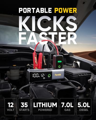 Fanttik Potent T10 1800A Portable Jump Starter for 7.0L Gas and 5.0L Diesel