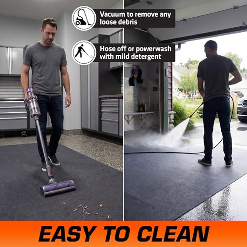 Armor All Garage Floor Mat (17' x 7'4") (2-Pack), Waterproof Garage Flooring, Absorbent, Premium Oil Spill Resistant Garage Pad, Durable, Protects Surfaces (Includes Double Sided Tape) (USA Made) - size: 17' x 7'4" (Rectangular) (2-Pack)