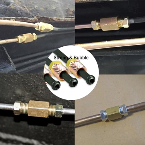 MuHize 3/16 Brake Lines - PVF Coated Brake Line with fittings, Brake Line Tubings with Bubble Flared Ends and Unions,10 Inches Inverted Bubble Flared Brake Lines - color: Black, size: 10 Inch