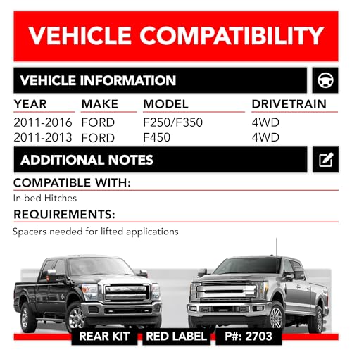 Firestone Airide Red Label Air Suspension Kit with Mounting Assembly fits 2011-2016 F250/F350/F450 4WD | 150 PSI | 7500 LBS Capacity | No Drill Installation | PN 2703 - size: 2011-2016