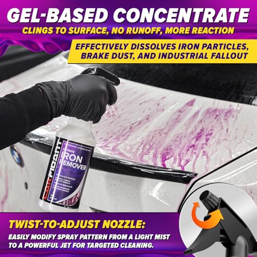 Iron Remover Car Detailing – Iron Decon Spray, Pulls Out Brake Dust, Rust & Fallout - Contaminant Removal for Car Paint & Wheels, pH Neutral Formula - 16 fl. oz. (Pack of 2) - size: 16 fl. oz. (Pack of 2)