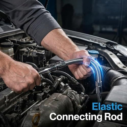 360° Electric Wrench Sleeve Universal Extension Rod, 2026 New Flexible Shaft Extension High Torque Spring Steel Extension, Flex Reach Extensions Bar for Tight Spaces, Automotive, DIY Projects