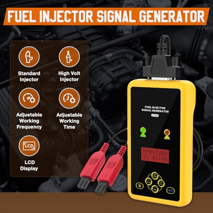 Fuel Injector Tester and Cleaner,12V&70V Fuel Injector Cleaner Kit for GDI,Adjustable Pulse Width RPM & Time,Suitable for Ordinary and High-Pressure Fuel Injectors, CT60