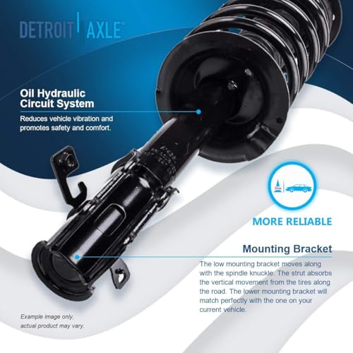 Detroit Axle - Front Steering Knuckle Strut for 2011-2014 Ford Edge, 2011-2015 Lincoln MKX, 2012 2013 Steering Knuckle & Wheel Bearing Hub Strut and Coil Spring Assembly Replacement - size: 4QU48709/ Big strut kit