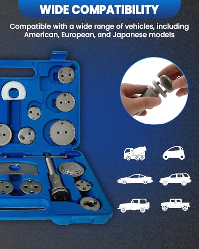 SIXIWANZI Brake Caliper Tool Heavy Duty Brake Caliper Compression Tool Blue 24pc - color: BLUE