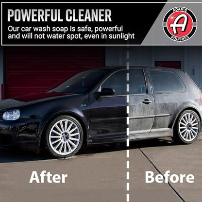 Adam's Car Shampoo (16oz) - pH Best Biodegradable Car Wash Soap for Foam Cannon, Spray Gun or Bucket - High Foam, Scratch-Free Auto Detailing for Cars, Trucks, RVs & Motorcycles - size: 16 fl. oz