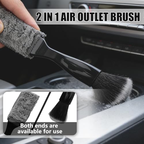 10PCS Car Detailing Brush Kit, Soft Boar Hair Brush, Car Interior Detail Brush, Fiber Brush, Car Dust Removal Brush, Car Cleaning Gel, Car Interior Cleaning Kit for Trucks, Cars, RVs, SUVs - size: 10PCS