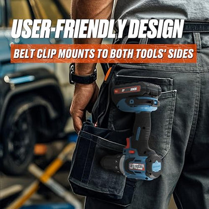 SENIX 20V Max Cordless Drill/Driver Set, Power Tool Kit with 2.0 Ah Batteries and Charger, Brushless Motor, 1/2-Inch, 2 Variable Speed, Soft Bag Included(PDDX2-M2) - style: Drill Set