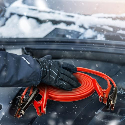 Master Mechanic 20 Feet 4 Gauge Booster Cable with Jump Start Connectors and Cable Clamps for Roadside Emergency Needs, Cars, and Vehicles, Red