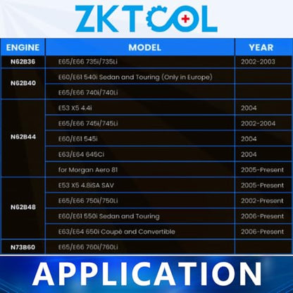 ZKTOOL Engine Timing Alignment Locking Tool kit Compatible with BMW N62 N73 Engine,Timing Chain & Camshaft Alignment Tool Kit Alt,119460.