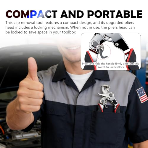 2026 Upgraded Car Clip Pliers and Disassembly Tool,Heavy Duty Clip Removal Pliers,Spring Loaded Car Clips Remover Tool with Non-Slip Grip for Detaching Dashboard Clips Fasteners - color: Upgrade Red
