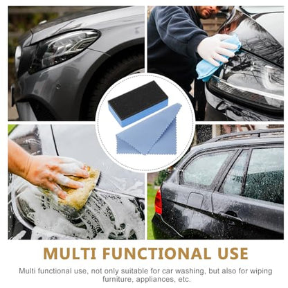 Blue Applicator Sponge Pad Set for Car Exterior and Tires, Versatile Polishing Tool with Better Grip, for Automotive Detailing Kit and Car Detailing Projects