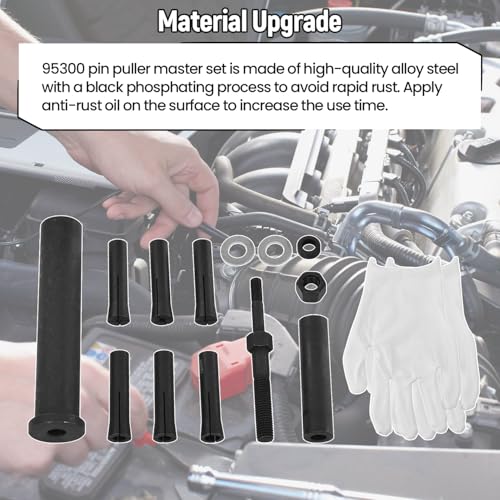 95300 Dowel Pin Puller Kit Heavy Duty Slide Hammer Removal Tool for Press-Fit Dowel Pins, Bushings & Sleeves Engine & Transmission Service Tool, Universal Fit for Automotive & Industrial Use
