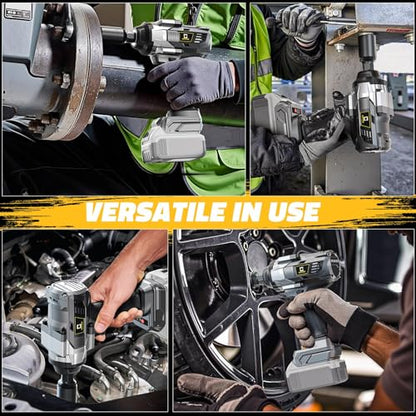 Cerycose Cordless Impact Wrench 1000FT-LBS Compatible with Dewalt Battery, 1/2 inch Brushless Electric 1360N.m Impact Gun Includes LED Work Light, High Torque Impact Driver, Bare Tool Only - size: 1/2inch, style: Fit for DeWalt(1000FT-lbs)