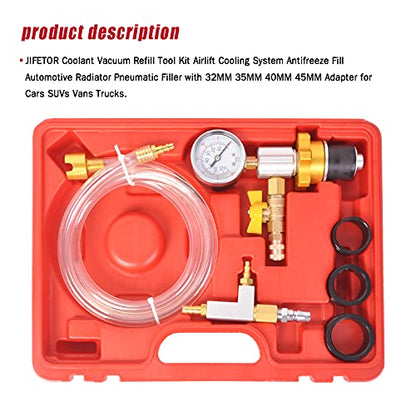 Engine Cooling System Vacuum Purge & Refill Kit Set Universal Pro Tools