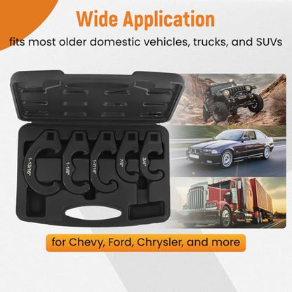 maXpeedingrods 5PCS Tie Rod and Pitman Arm Adjusting Tool Set, Compatible with 1/2" Drive Ratchet, Tie Rod End Sleeves Adjustment Tool for Chevy Ford Chrysler ect. Most of SUVs & Trucks