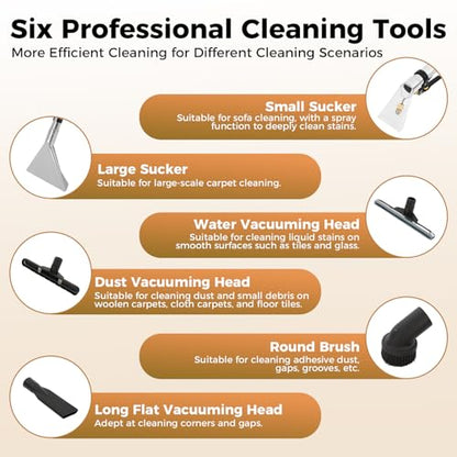 40L Commercial Carpet Cleaning Machine 3 in 1 Upholstery Cleaner Machine 1000W Professional Extractor Vacuum Washing Machine for Cleaning Carpets, Sofas, Curtains, Vacuuming and Spraying