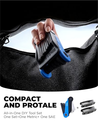 Kraftek toolant 17PCS Folding Allen Wrenches Sets(Metric and SAE), Metric Allen Key Set 1.5mm- 8mm, SAE Hex Key Set 5/64”- 1/4", Folding Hex Keys for Home Repair and Bikes(EDC),gift for men - size: 17PCS(Folding)