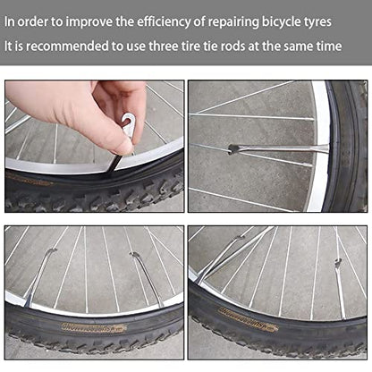 6PCS Bicycle Tire Lever Premium Metal Spoon Lever Tire Changing Tool Tyre Spoon Iron Changing Set Road and Mountain Bike Tire Pry Tool Kit